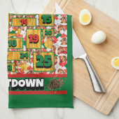 ラブラドールカウントダウンクリスマスアドベントカレンダードッグ キッチンタオル (四つ折り)