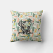 ラブラドールカスタムポートレート枕抽象芸術模様 クッション (裏面)