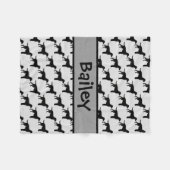 ラブラドールカスタムリトリエバードグシルエット フリースブランケット (正面(横))