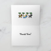 ラブラドールカッコいいビーチパーティー漫画サンキューカード サンキューカード (内部)