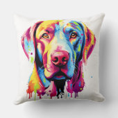 ラブラドールカラフルリトリバーレトロドッグラバーズ クッション (裏面)