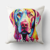 ラブラドールカラフルリトリバーレトロドッグラバーズ クッション (正面)