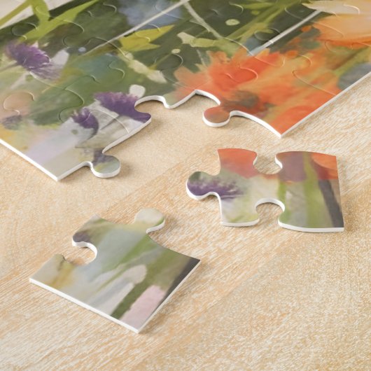 ラブラドールカラフル水カラーのアートワーク ジグソーパズル (側面)