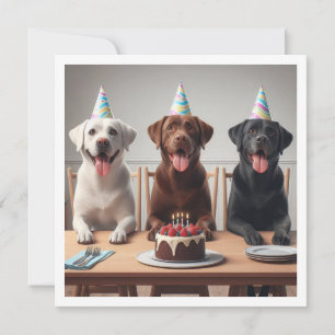 ラブラドールカード、ラブラドール誕生日カード、犬 招待状