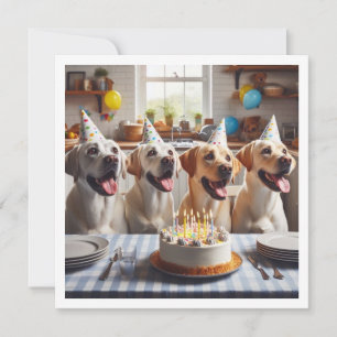 ラブラドールカード、ラブラドール誕生日カード、犬 招待状