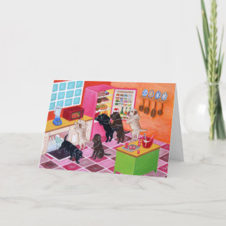 ラブラドールキッチン絵画パーティー カード