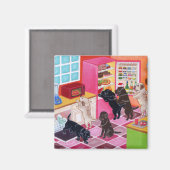 ラブラドールキッチン絵画パーティー マグネット (正面/裏面)