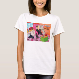 ラブラドールキッチン絵画パーティー Tシャツ