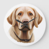 ラブラドールクラシックリトリバーイラストレーション ラージ壁時計 (正面)