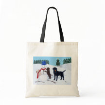 ラブラドールクリスマスと雪だるま