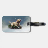ラブラドールクリスマスの雪の冬 ラゲッジタグ (裏面横)