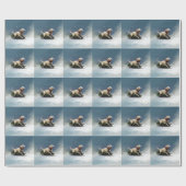 ラブラドールクリスマスの雪の冬 ラッピングペーパー (フラット)