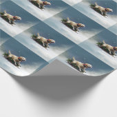 ラブラドールクリスマスの雪の冬 ラッピングペーパー (角)