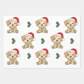 ラブラドールクリスマスウィンターアニマルズホリデードッグ ラッピングペーパーシート (正面3)