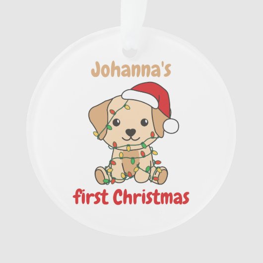 ラブラドールクリスマスウィンターバビーズ初めてのクリスマス オーナメント (正面)