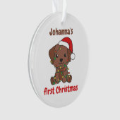 ラブラドールクリスマスウィンターバビーズ初めてのクリスマス オーナメント (正面)