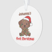 ラブラドールクリスマスウィンターバビーズ初めてのクリスマス オーナメント (正面)