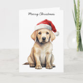ラブラドールクリスマスカードイエロー シーズンカード (正面)
