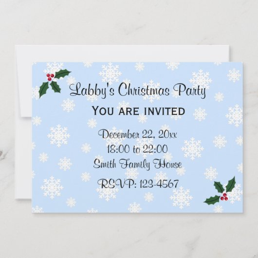 ラブラドールクリスマスパーティの招待状 招待状 (裏面)