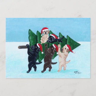 ラブラドールクリスマスパーティの招待状 招待状