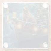 ラブラドールクリスマスフェスティバル航海 ガラスコースター (裏面)