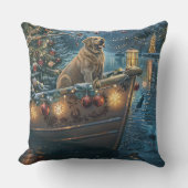 ラブラドールクリスマスフェスティバル航海 クッション (正面)