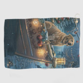 ラブラドールクリスマスフェスティバル航海 ゴルフタオル (横)