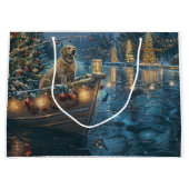 ラブラドールクリスマスフェスティバル航海 ラージペーパーバッグ (正面)