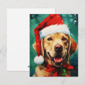 ラブラドールクリスマスブ絵画ラシのアートワーク シーズンカード (正面/裏面)