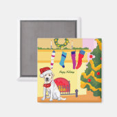 ラブラドールクリスマスマグネット マグネット (正面/裏面)