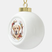 ラブラドールクリスマスリースフェスティバルカップ セラミックボールオーナメント (右)