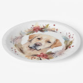 ラブラドールクリスマスリースフェスティバルカップ ペーパープレート (アングル)