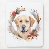 ラブラドールクリスマスリースフェスティバルカップ マウスパッド (正面)