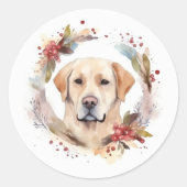 ラブラドールクリスマスリースフェスティバルカップ ラウンドシール (正面)