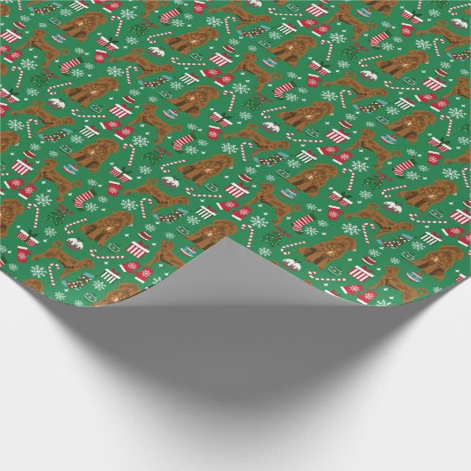 ラブラドールクリスマス犬アプリコット ラッピングペーパー (角)