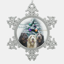 ラブラドールクリスマス スノーフレークピューターオーナメント