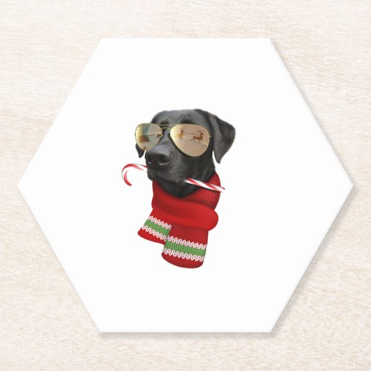 ラブラドールシャツクリスマスギフト愛犬家ラボサンgl ペーパーコースター (正面)