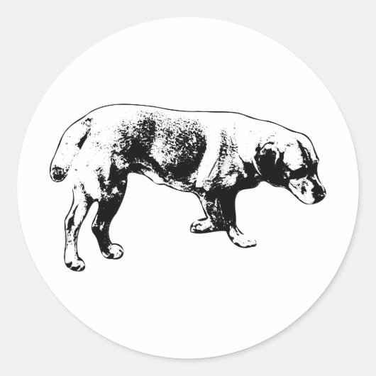 ラブラドールシルエットシール ラウンドシール (正面)