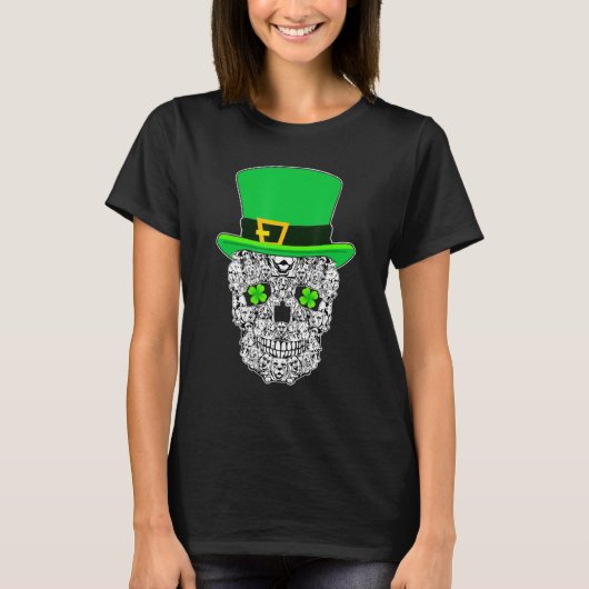 ラブラドールスカルドッグSt patricks day Tシャツ (正面)
