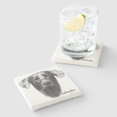 ラブラドールスタイリッシュ犬 ストーンコースター (横)