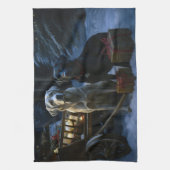 ラブラドールスノウリースレイクリスマスデコール キッチンタオル (縦)