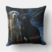 ラブラドールスノウリースレイクリスマスデコール クッション (裏面)