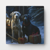 ラブラドールスノウリースレイクリスマスデコール フォトプラーク (正面)