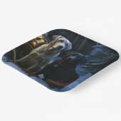 ラブラドールスノウリースレイクリスマスデコール ペーパープレート (傾斜あり)