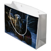 ラブラドールスノウリースレイクリスマスデコール ラージペーパーバッグ (裏面アングル)