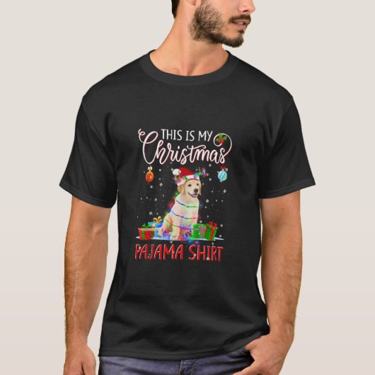 ラブラドールツリーライトドッグクリスマスこれは私のクリスマス Tシャツ (正面)