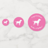 ラブラドールテーマドッグベビーシャワーピンクラボ コンフェッティ (裏面)