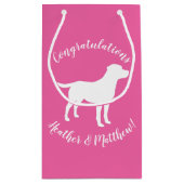 ラブラドールテーマドッグベビーシャワーピンクラボ スモールペーパーバッグ (裏面)