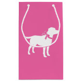 ラブラドールテーマドッグベビーシャワーピンクラボ スモールペーパーバッグ (裏面)