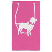 ラブラドールテーマドッグベビーシャワーピンクラボ スモールペーパーバッグ (正面)